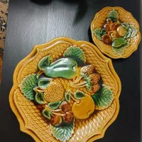 کاسه میوه خوری سفالی لعابی رنگی ،۵ عدد پیش دستی