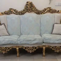 مبل ۹ نفره سلطنتی چوب تمام راش گرجستان ورق طلا