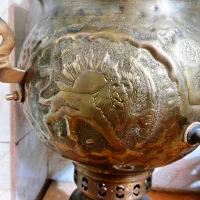 سماور ذغالی برنجی با طرح زیبا