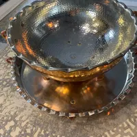 دوتا ظرف مسی سینی وسوپ خوری یاآجیل خوری