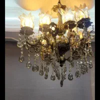 لوستر ۲عدد پنج شاخه ی دوبل در حد نو|لوستر و چراغ آویز|مشهد, بهاران|دیوار