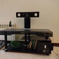 میزتلویزیون مشکی کشودار دوطبقه