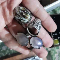 انگشتر نقره و نگین های شجر عقیق