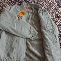 کاپشن مردانه نو نو رنگ پسته ای داخل خز