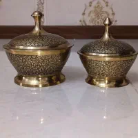 قندان برنجی قلم طاووس سیاه قلم (توضیحات خونده بشه)|ظروف سرو و پذیرایی|تهران, خاک سفید|دیوار