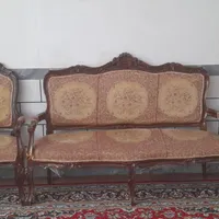 مبل ۹‌نفره چوب گردویی|مبلمان خانگی و میز عسلی|کنگاور, |دیوار