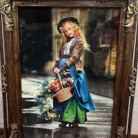 تابلو ماشینی دختر گلفروش