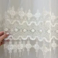 پرده تور همراه آستر و چوب پرده