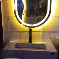 روشویی سرامیکی وآینه هوشمند