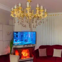 لوستر برنز ۱۶ شاخه طلایی سفارشی خاص