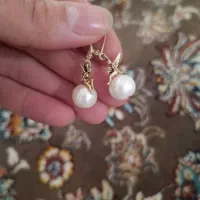 گوشواره نقره و مروارید پرورشی