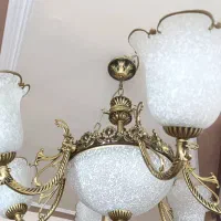 لوستر۶ شاخه برنجی|لوستر و چراغ آویز|تبریز, |دیوار