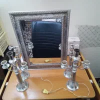 آینه و شمعدان استیل