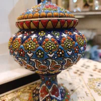 شکلات خوری و گلدان میناکاری