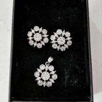 نیم ست نقره عیار۹۲۵آبکاری طلاسفید