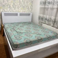 تخت خواب دو نفره تمام ام دی اف سفید +میز آرایش|تخت و سرویس خواب|لنگرود, |دیوار
