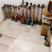 قلیان های برنزی بزرگ توپر خوب۱۲عدد