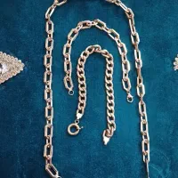 زنجیر و دستبند طلا کارتیه کاملا نو استفاده نشده