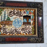 تابلو دست بافت بسیار زیبا ابریشم وکرک باقاب. نو.