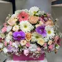 باکس گل تولد سورپرایز با ارسال گل گلفروش دانژه