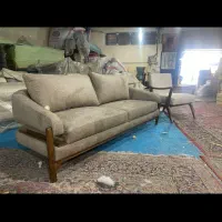 مبل راحتی دسته چوبی