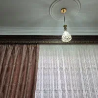 دکور پرده صورتی طرحدار به همرا کتیبه