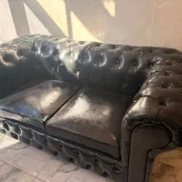 مبلمان نیم ست به همراه عسلی مشکی چرم|مبلمان خانگی و میز عسلی|قرچک, میرزائی شمالی|دیوار