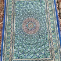 فرش دستباف گنبدی آبی فیروزه‌ای، کیفیت بی‌نظیر|فرش|زنجان, |دیوار