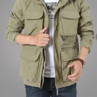 کاپشن مردانه جلیقه ای برزنت ضدآب با آستین جداشونده