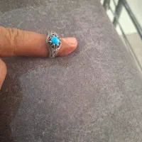 انگشتر فیروزه سنگ محک رنگ کمیاب رکاب دست|جواهرات|کرمانشاه, |دیوار