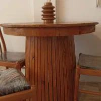 میز نهارخوری چوب اصل گرد ۳نفره