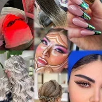 جوازآموزش میکاپ عروس شنیون مژه ناخن رنگ ومش کوتاهی