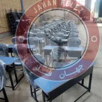 نیمکت مدارس دانش آموزی/نیمکت مدرسه صدفی  (سرمه ای)
