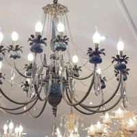 لوستر برنز سنگی فیروزه ۱۵ شاخه|لوستر و چراغ آویز|تبریز, |دیوار