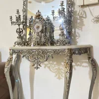 آینه کنسول نو شیک باساعت و ۲جاشمعی