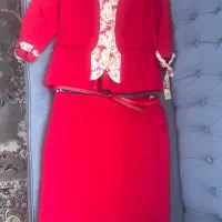 کت و دامن مجلسی قرمز رنگ|لباس|سراب, |دیوار