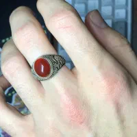 دوعدد انگشتر نقره عقیق ۹۲۵|جواهرات|قائم‌شهر, |دیوار