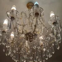 لوستر برنز و کریستال لاکچری اصل آنتیک قدیمی کلاسیک|لوستر و چراغ آویز|مشهد, جنت|دیوار