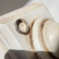 حلقه مردانه پلاتین با سنگ جواهر