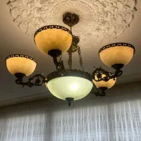 سه عدد لوستر پنج شاخه سقفی+سه عدد لوستر دیواری