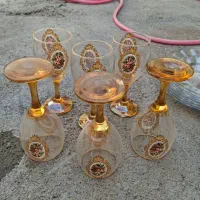 چند دست لیوان و بستنی خوری بشقاب پارچ درحد نو