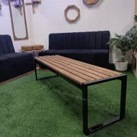 پاف بدنه فلزی با رویه چوبی ،پاف نیمکتی رویه دوختی