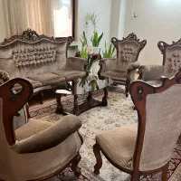 سرویس مبل سلطنتی ۹ نفره به همراه جلو مبلی ست