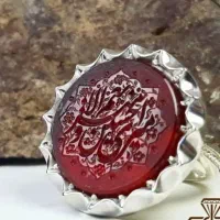 انگشتر عقیق سرخ طبیعی خوش رنگ