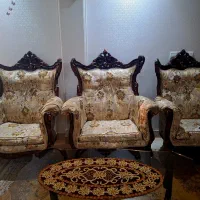 مبل استیل هفت نفره چوب گردو در حد نو