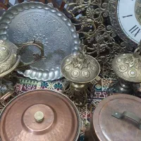 ظروف مسی برنجی|کلکسیون اشیاء عتیقه|ری, منصوریه منگل|دیوار