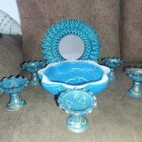 ظروف هفت‌سین با آیینه و حوضچه ماهی