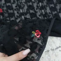 شال روسری محرم مشکی توری و طرحدارمینی اسکارف