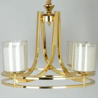 لوستر چهار شعله طلایی رنگ|لوستر و چراغ آویز|دورود, |دیوار