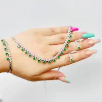 سرویس نقره زبرجدعین طلا با روکش طلا عیار ۹۲۵|بدلیجات|تبریز, |دیوار